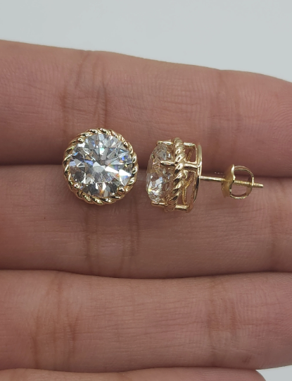 14Kt Gold 4.45 Ct Lab Grown IGI Certified Diamond Earrings