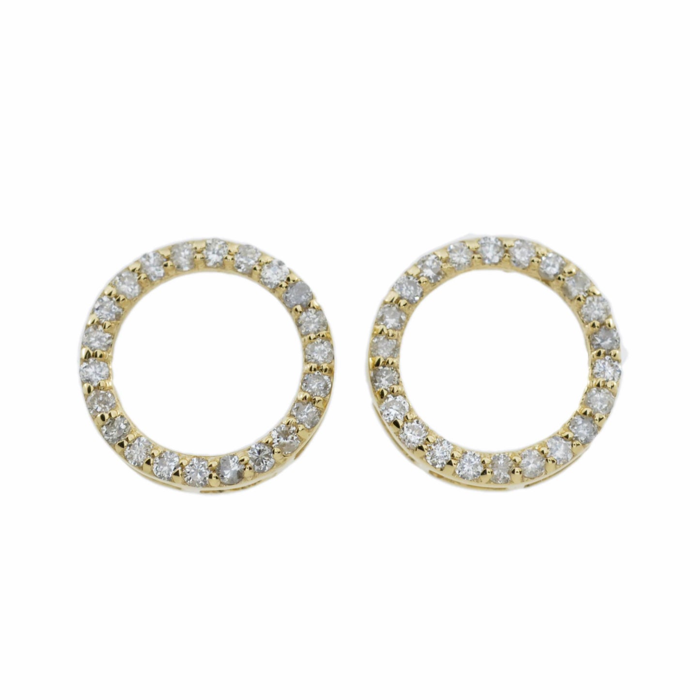 14Kt Gold Lab Grown Diamond Open circle  Earrings