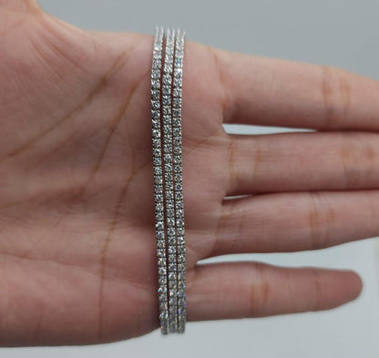 14Kt Gold 5.16 Ct Lab Grown 3 Row Diamond Tennis Bracelet