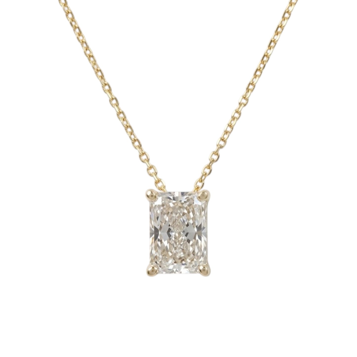 14Kt Gold 4.90 Ct IGI Certified Lab Grown Radiant Cut Diamond Pendant