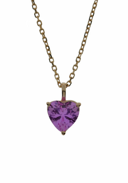 14Kt Gold Alexandrite Heart Pendant Necklace