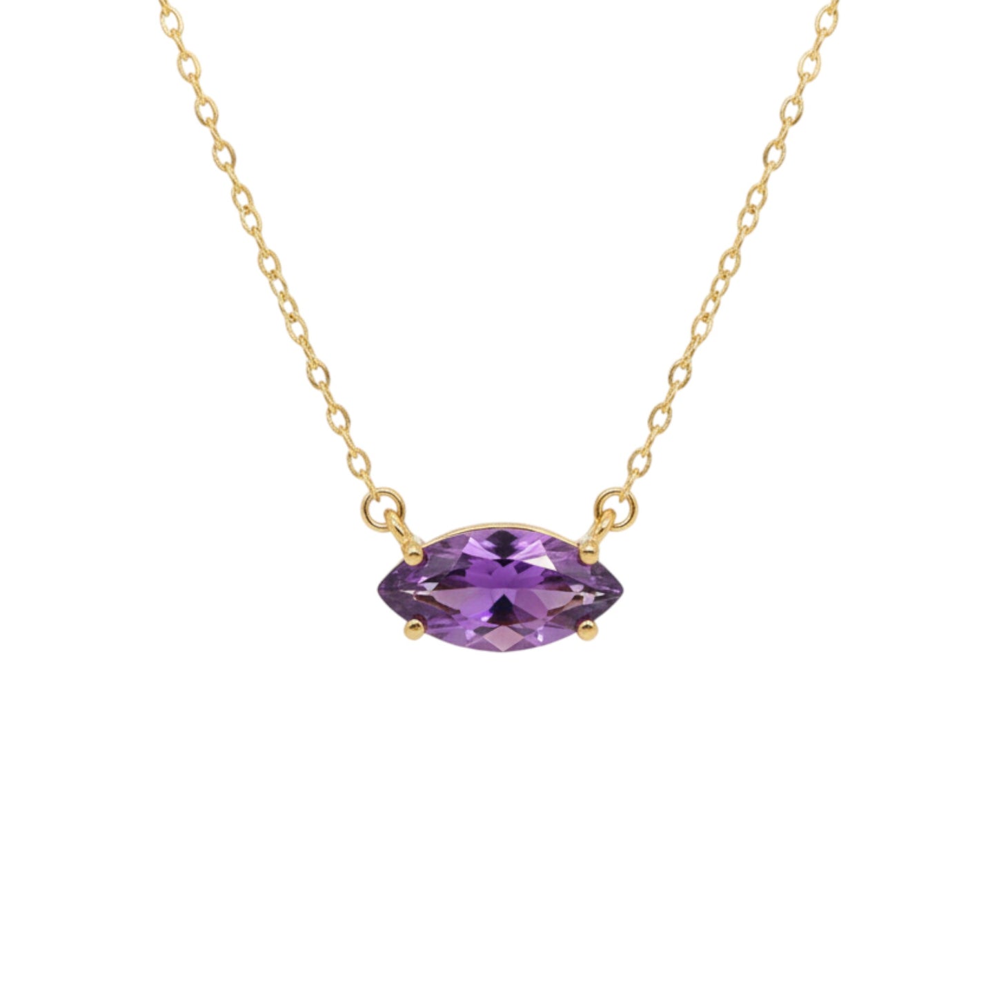 14Kt Gold Alexandrite Marquise Pendant Necklace