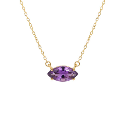 14Kt Gold Alexandrite Marquise Pendant Necklace