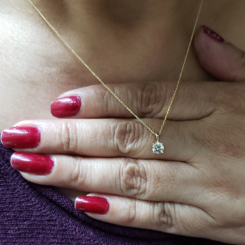 14Kt Gold 0.40 Ct Lab Grown Diamond Pendant Necklace