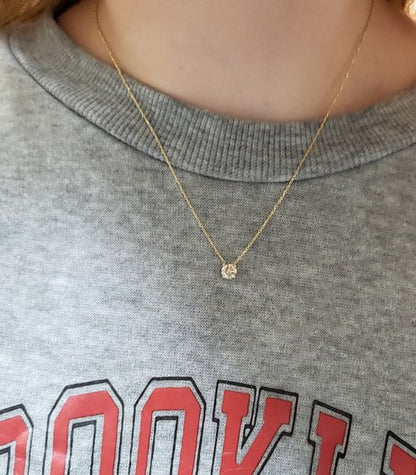 14Kt Gold 0.20 Ct Lab Grown Diamond Pendant Necklace