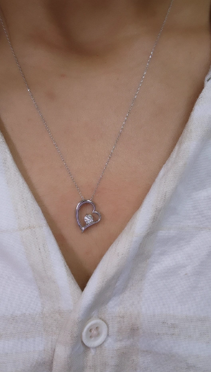 14Kt Gold 0.15 Ct Lab Grown Diamond Heart Pendant Necklace