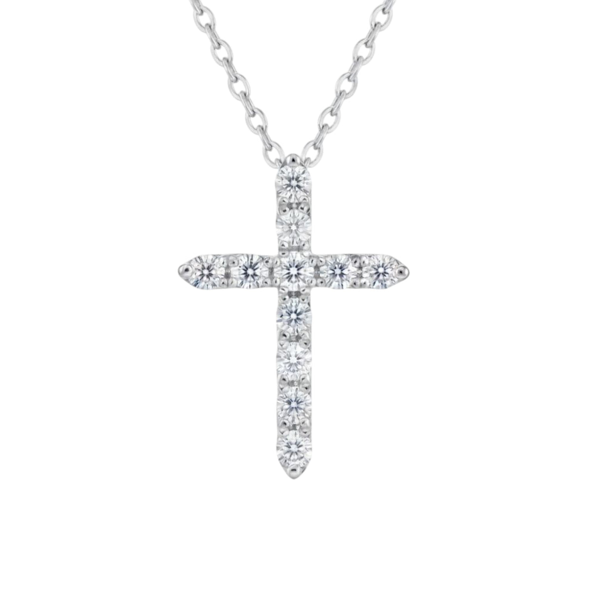 14Kt Gold 0.10 Ct Lab Grown Diamond Cross Pendant