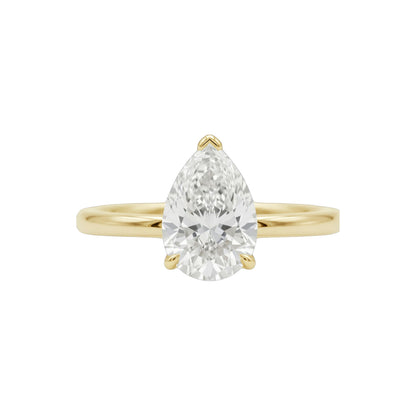 14Kt Gold 1 Ct Lab Grown Teardrop Diamond Ring