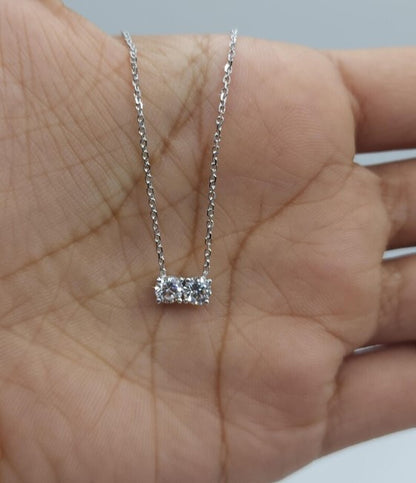 14Kt Gold 0.50 Ct 2 Stone Lab Grown Diamond Pendant