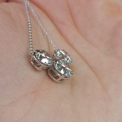 14Kt Gold 7 Ct 3 Stone Lab Grown Diamond Pendant