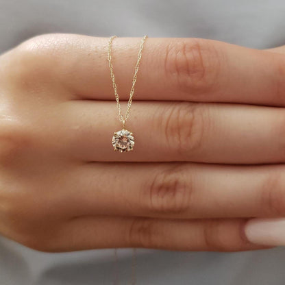 14Kt Gold 0.50 Ct Lab Created Diamond Solitaire Pendant Necklace