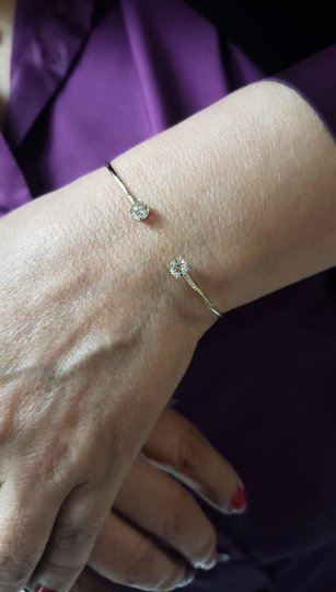 14Kt Gold 1 Ct Lab Grown Diamond Bangle Bracelet