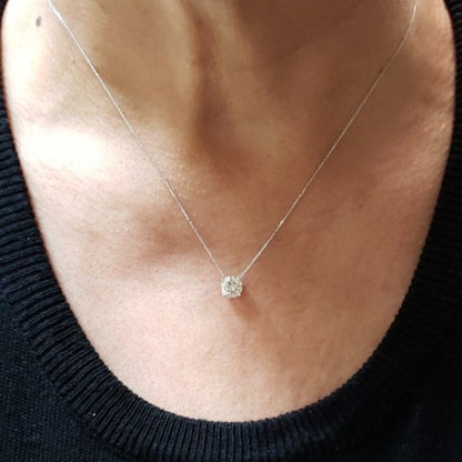 14Kt Gold 1.50 Ct Lab Grown Diamond Pendant Necklace