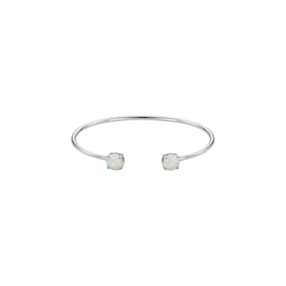 14Kt Gold Opal Open Cuff Bangle
