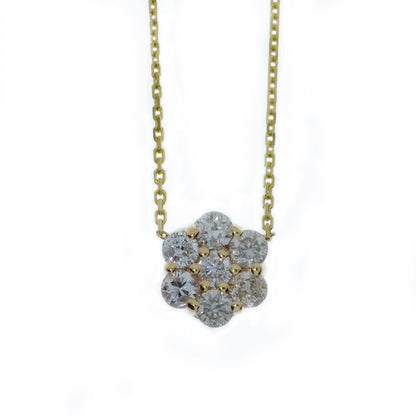14Kt Gold 0.70 Ct Lab Grown Diamond Cluster Pendant Necklace