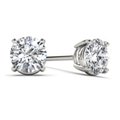 14Kt Gold 4 Ct Lab Grown Diamond IGI Certified Round Stud Earrings