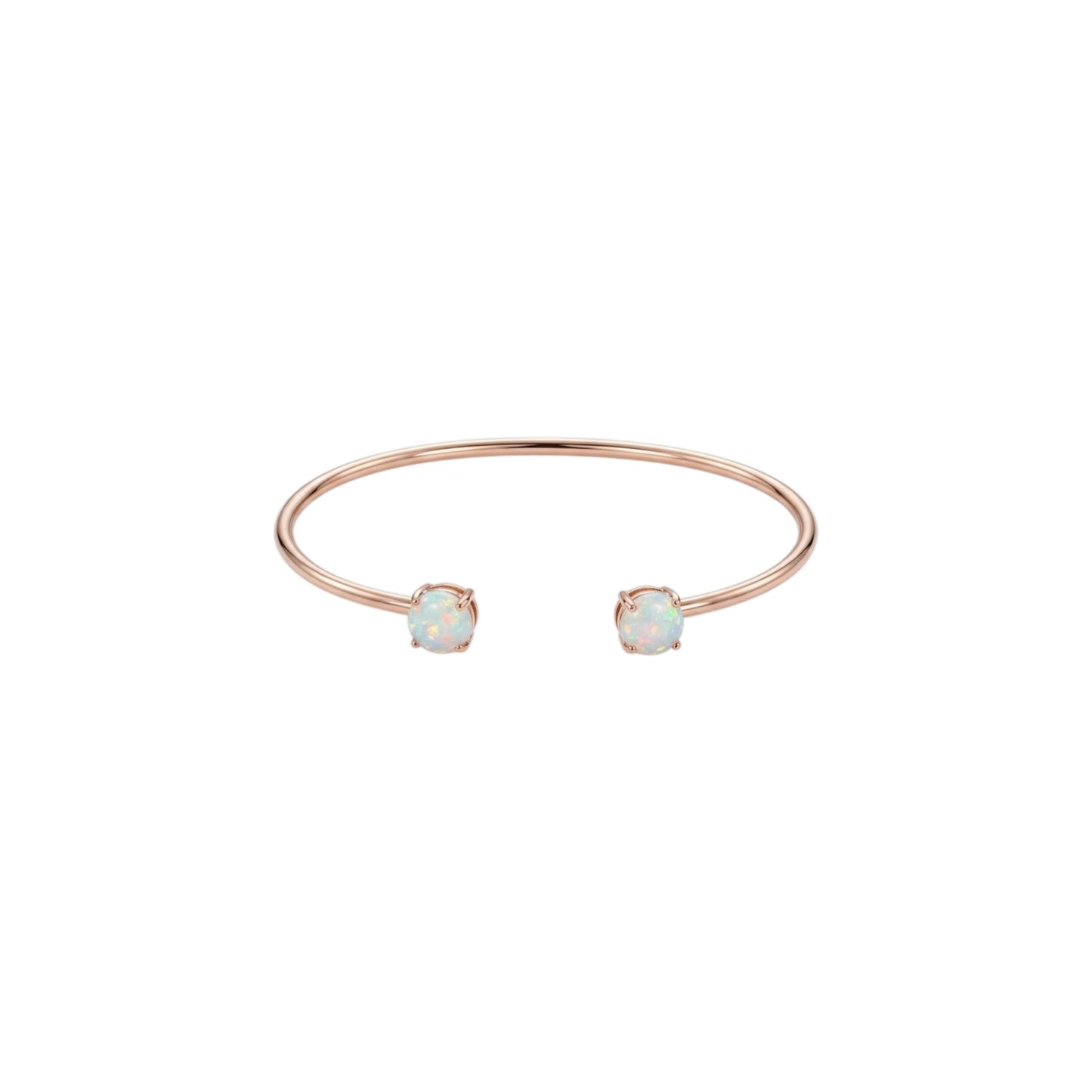 14Kt Gold Opal Open Cuff Bangle