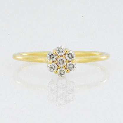 14Kt Gold Genuine Natural Diamond 0.21 Ct Cluster Ring
