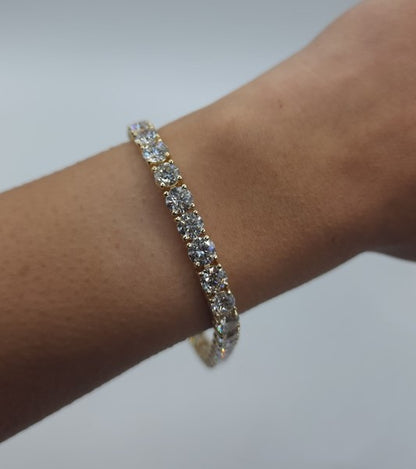 14Kt Gold 16 Ct Lab Grown Diamond Tennis Bracelet