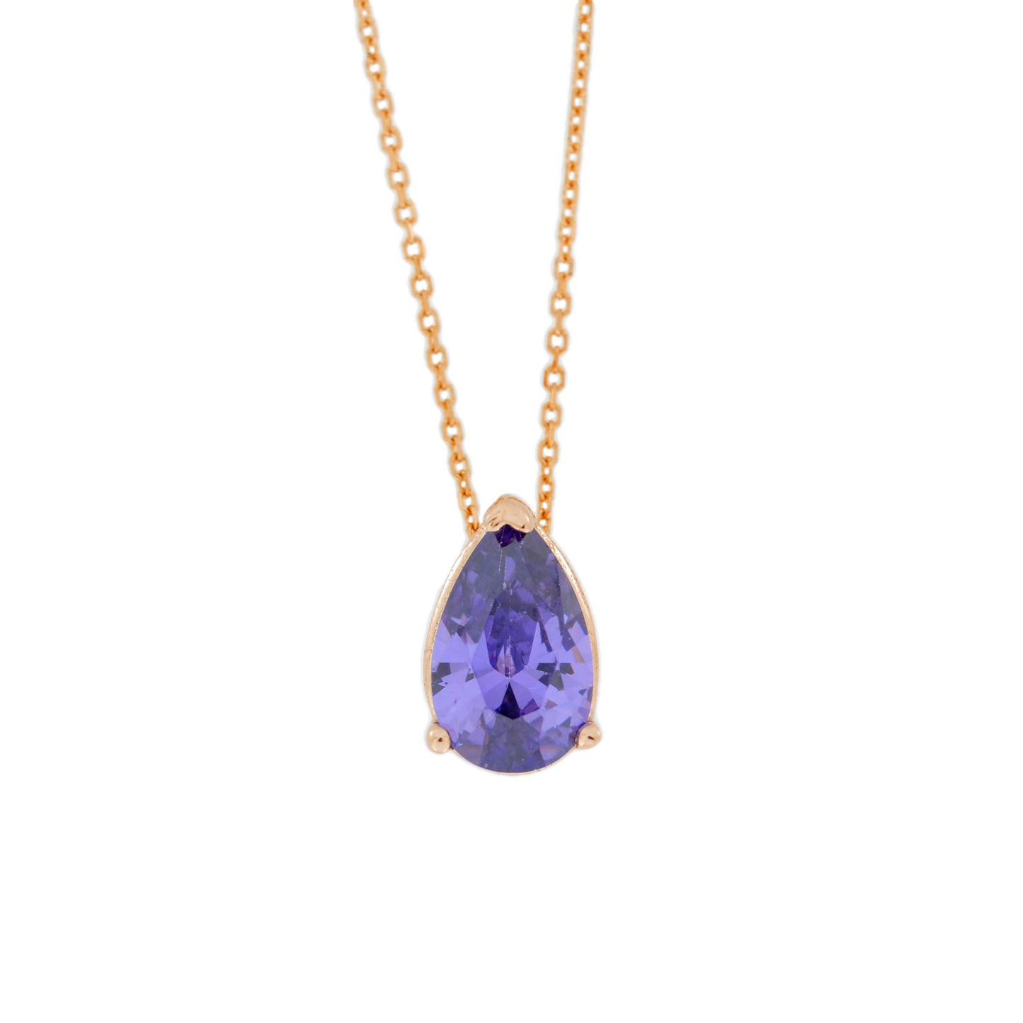 14Kt Gold Amethyst Teardrop Necklace Pendant