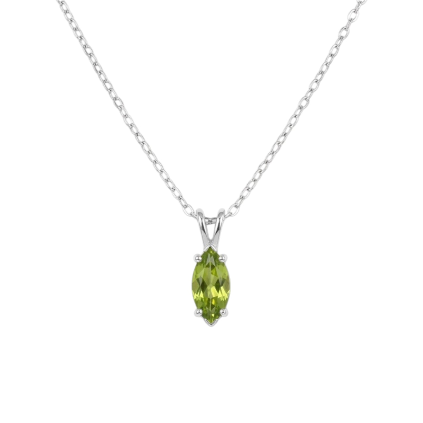 14Kt Gold Peridot Marquise Pendant