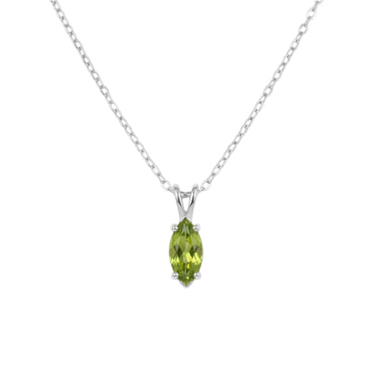 14Kt Gold Peridot Marquise Pendant
