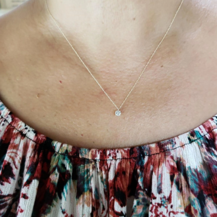 14Kt Gold 0.30 Ct Lab Grown Diamond Pendant Necklace