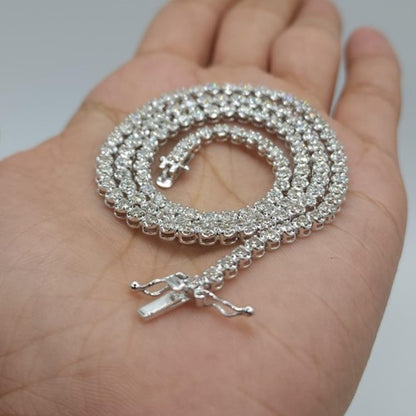 14Kt Gold 4 Ct Lab Grown Diamond Buttercup Tennis 16 inch Necklace