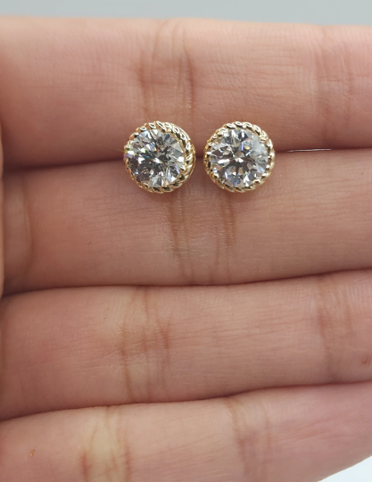 14Kt Gold 2 Ct Lab Grown Diamond Earrings