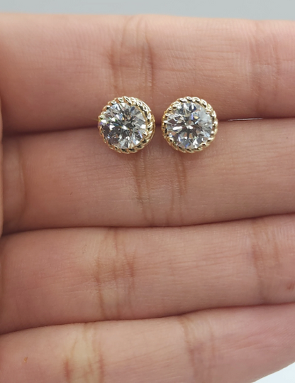 14Kt Gold 2 Ct Lab Grown Diamond Earrings