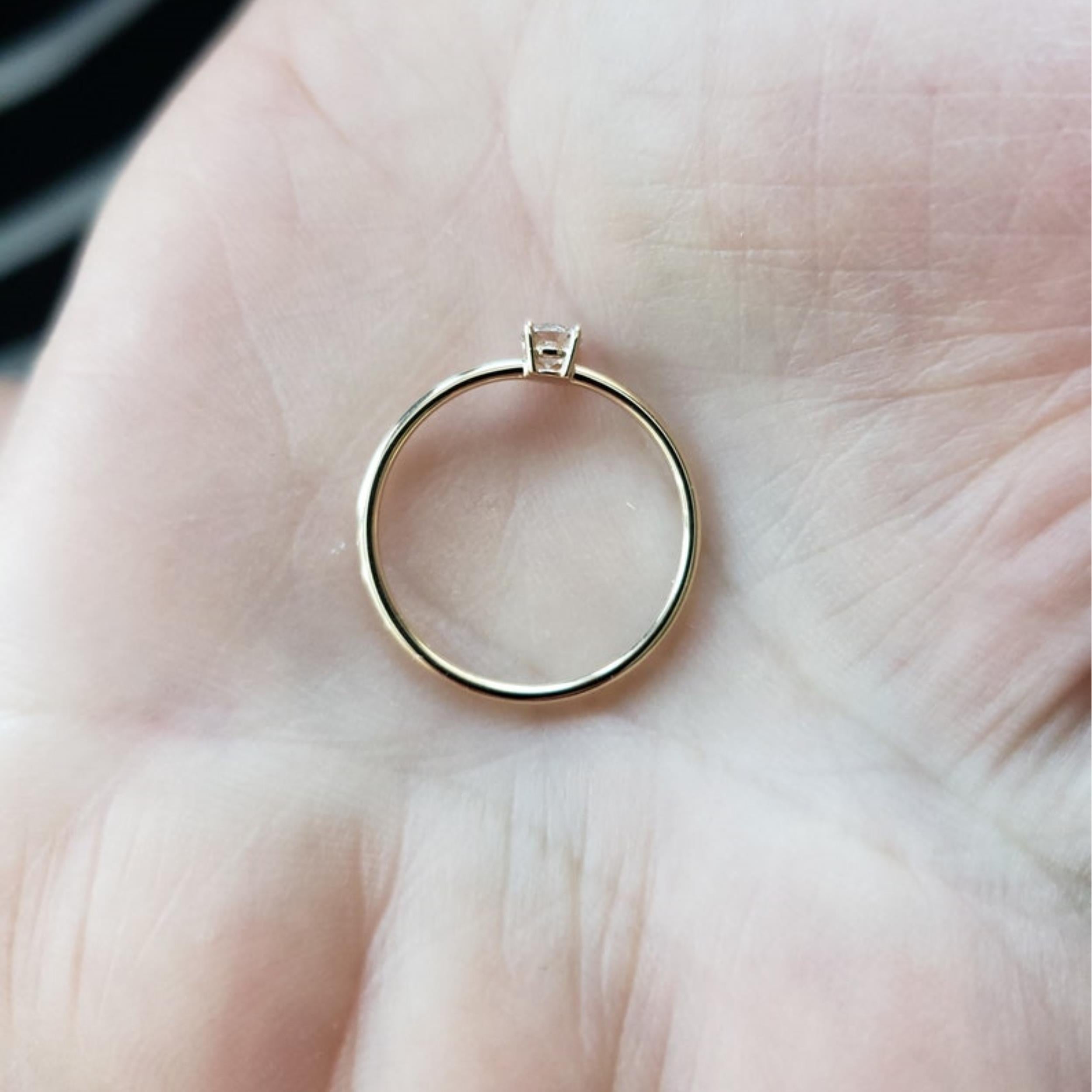 14Kt Gold 0.15 Ct Genuine Natural Diamond Ring