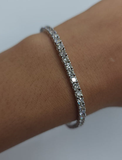 14Kt Gold 5 Ct Lab Grown Diamond Tennis Bracelet