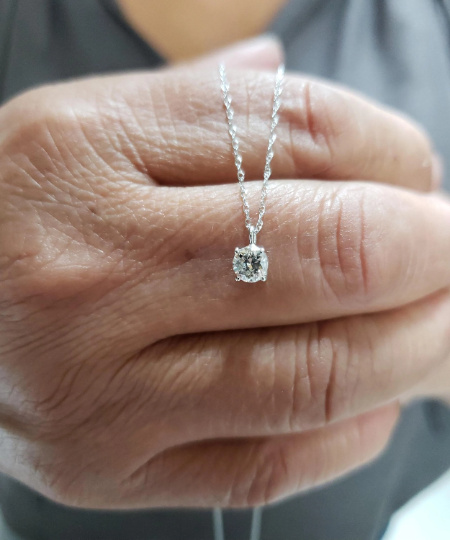 14Kt Gold 0.40 Ct Lab Grown Diamond Pendant Necklace