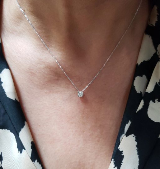 14Kt Gold 0.40 Ct Lab Grown Diamond Pendant Necklace