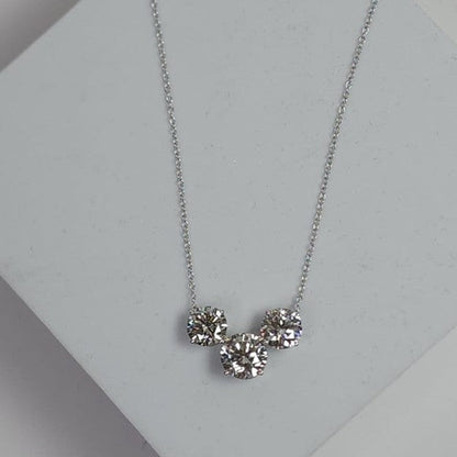 14Kt Gold 7 Ct 3 Stone Lab Grown Diamond Pendant