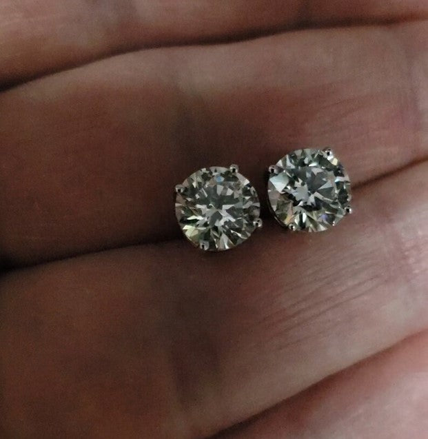 14Kt Gold 4 Ct Lab Grown Diamond Studs Earrings