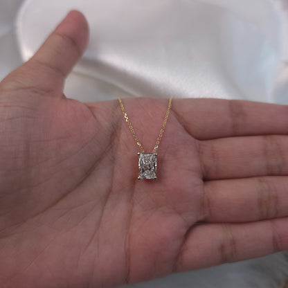 14Kt Gold 4.90 Ct IGI Certified Lab Grown Radiant Cut Diamond Pendant