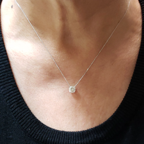 14Kt Gold 1 Ct Lab Grown Diamond Solitaire Pendant Necklace