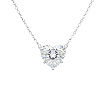 14Kt Gold 3 Ct IGI Certified Lab Grown Diamond Heart Pendant Necklace