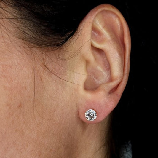 2 Ct Lab Grown Diamond Stud Earrings .925 Sterling Silver