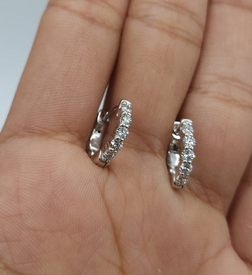 14Kt Gold 0.50 Ct Lab Grown Diamond Huggie Hoop Earrings