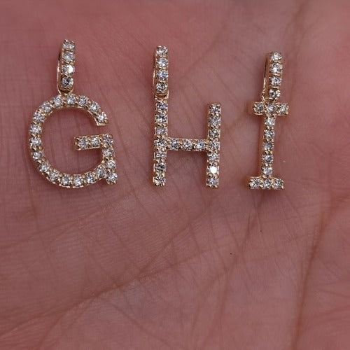 14Kt Gold Initial Letter 0.36 Ct Lab Grown Diamond Pendant