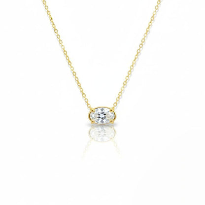 14Kt Gold 2 Ct Lab Grown Diamond Oval Solitaire Pendant