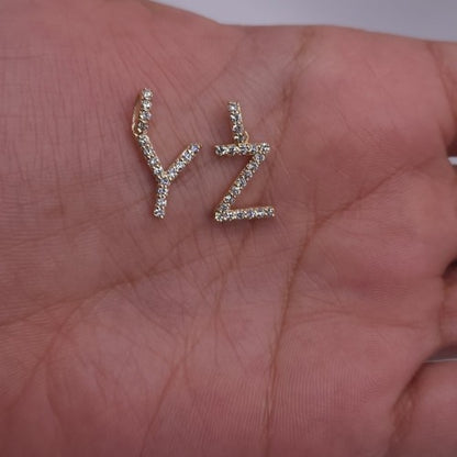 14Kt Gold Initial Letter 0.36 Ct Lab Grown Diamond Pendant