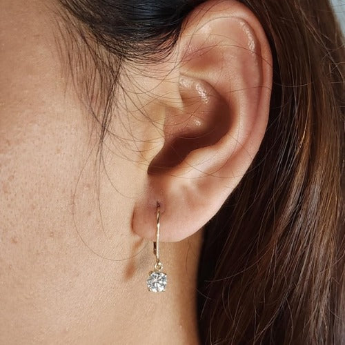 14Kt Gold 1 Ct Lab Grown Diamond Dangle Earrings
