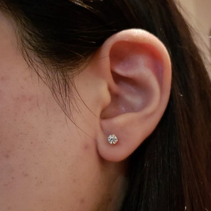 0.20 Ct Lab Grown Diamond Stud Earrings .925 Sterling Silver