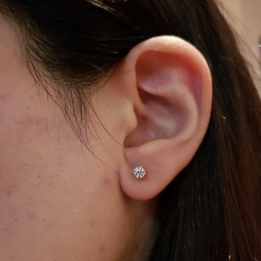 0.20 Ct Lab Grown Diamond Stud Earrings .925 Sterling Silver