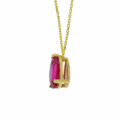 14Kt Gold Ruby Teardrop Necklace Pendant