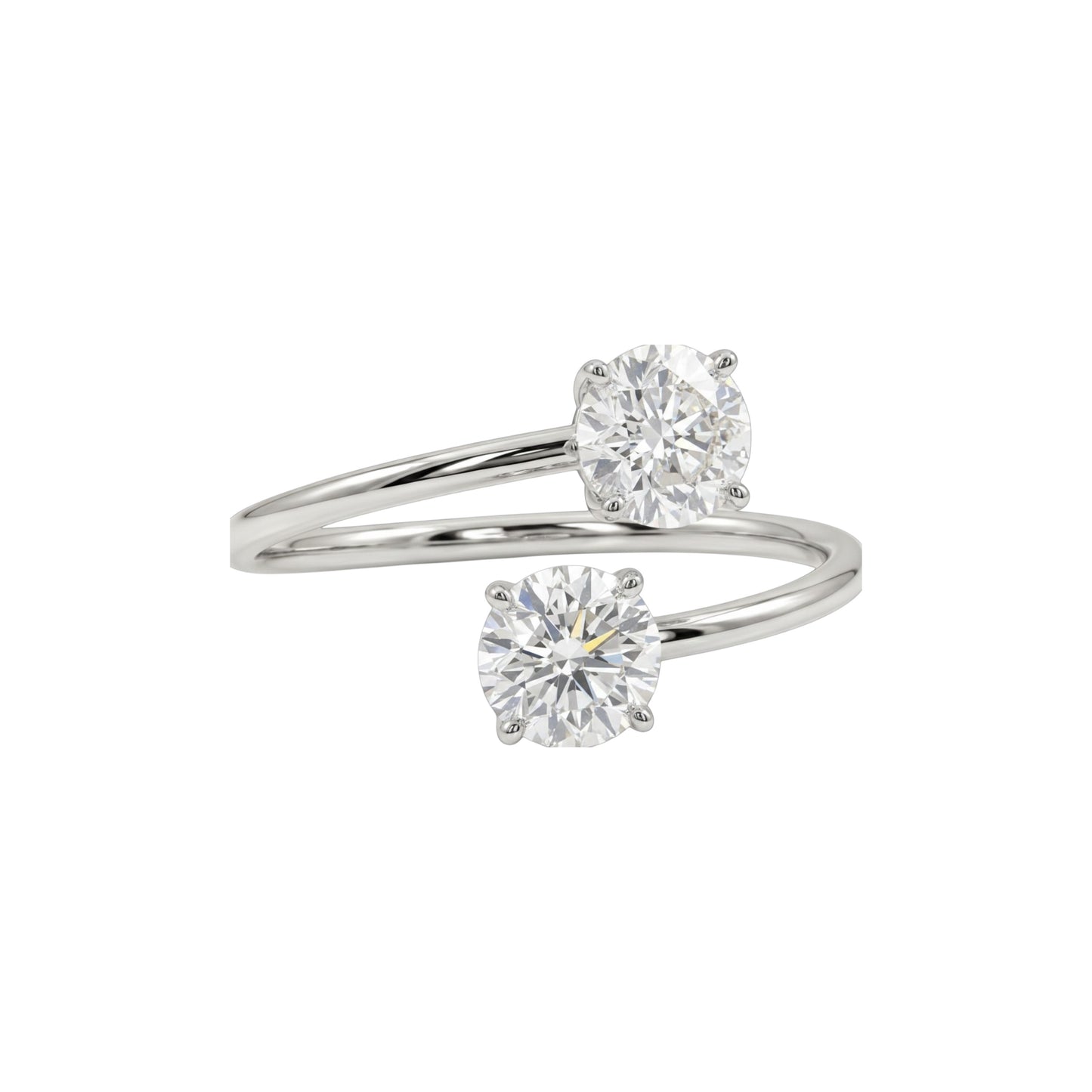 14Kt Gold 1 Ct 2 Stones Lab Grown Diamond Ring