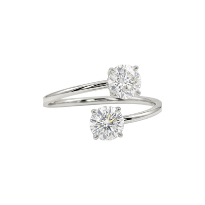 14Kt Gold 1 Ct 2 Stones Lab Grown Diamond Ring